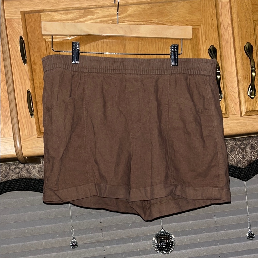 Old Navy High Waist Brown Shorts Relaxed Fit